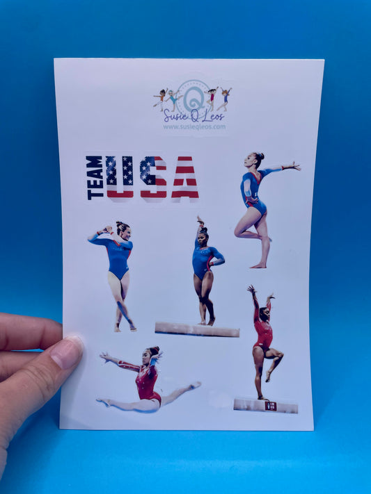 Team USA Gymnasts Single Sticker Sheet