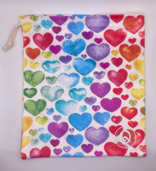 Rainbow Hearts Grip Bag